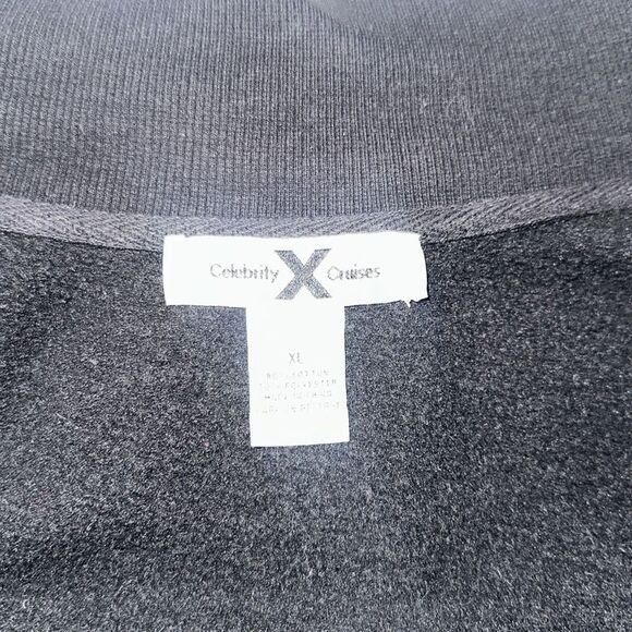 Celebrity X Cruises XL Black Full Zip Mock Neck Fleece Sweatshirt Jacket - Picture 8 of 11